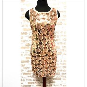 Lulu’s Goldtone Sequin Holiday Party Mini Dress Size Small